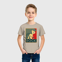 Футболка хлопковая детская Rock Pony, цвет: миндальный — фото 2