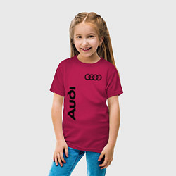 Футболка хлопковая детская Audi Style, цвет: маджента — фото 2