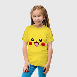 Футболка хлопковая детская Happy Pikachu, цвет: желтый — фото 2