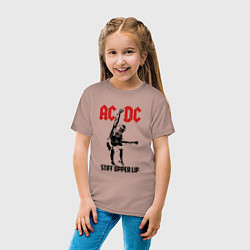 Футболка хлопковая детская AC/DC: Stiff Upper Lip, цвет: пыльно-розовый — фото 2