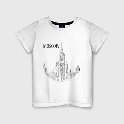 Футболка хлопковая детская Moscow MSU, цвет: белый