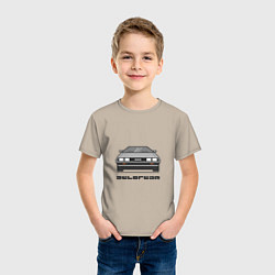 Футболка хлопковая детская DeLorean, цвет: миндальный — фото 2