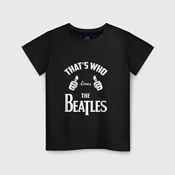 Футболка хлопковая детская That's Who Loves The Beatles, цвет: черный