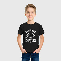 Футболка хлопковая детская That's Who Loves The Beatles, цвет: черный — фото 2