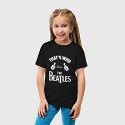 Футболка хлопковая детская That's Who Loves The Beatles, цвет: черный — фото 2