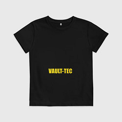 Футболка хлопковая детская Vault-tec, цвет: черный