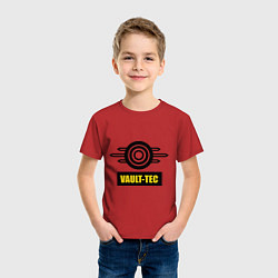 Футболка хлопковая детская Vault-tec, цвет: красный — фото 2