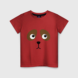 Футболка хлопковая детская Грустная собачка, цвет: красный