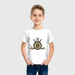 Футболка хлопковая детская Boston Bruins Hockey, цвет: белый — фото 2