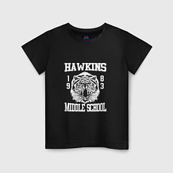Футболка хлопковая детская Hawkins Middle School, цвет: черный