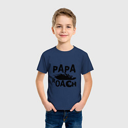 Футболка хлопковая детская Papa Roach цвета тёмно-синий — фото 2