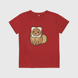 Футболка хлопковая детская Шпиц нахлебник, цвет: красный