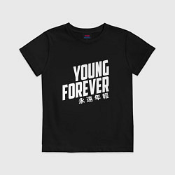 Футболка хлопковая детская Young Forever, цвет: черный
