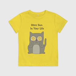 Футболка хлопковая детская More Sun In Your Life, цвет: желтый