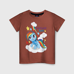 Футболка хлопковая детская Rainbow Dash, цвет: кирпичный