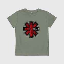 Футболка хлопковая детская Red Hot Chili Peppers, цвет: авокадо