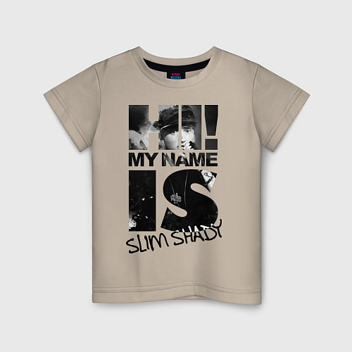 Детская футболка My name is slim shady / Миндальный – фото 1
