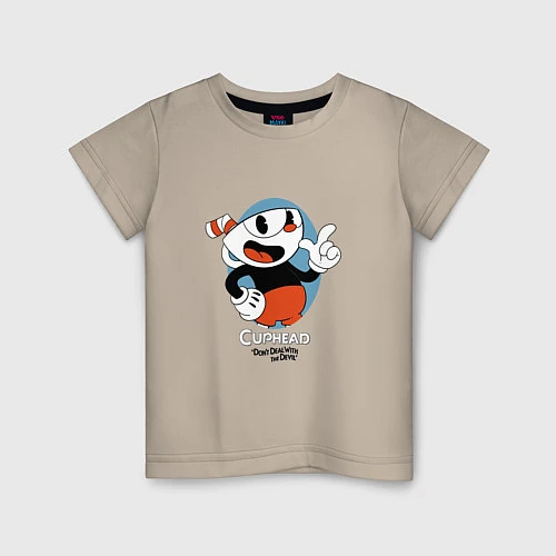 Детская футболка Cuphead Mugman / Миндальный – фото 1