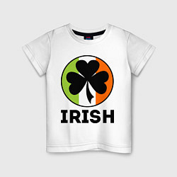 Футболка хлопковая детская Irish - цвет флага, цвет: белый