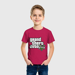 Футболка хлопковая детская GTA Five, цвет: маджента — фото 2