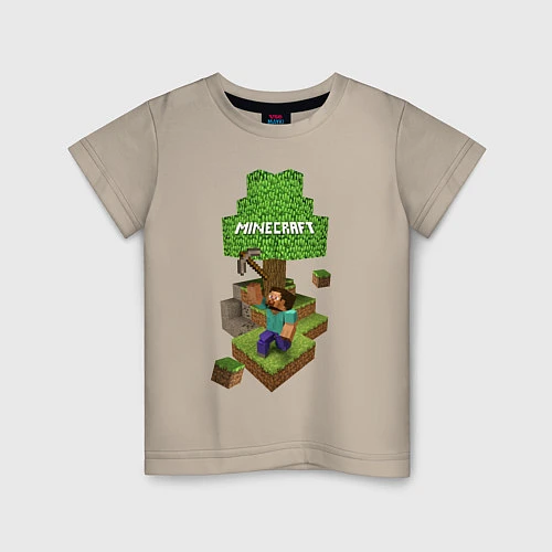 Детская футболка Мир из блоков / Миндальный – фото 1