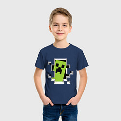 Футболка хлопковая детская Crash Minecraft, цвет: тёмно-синий — фото 2