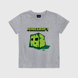 Футболка хлопковая детская Minecraft Creeper, цвет: меланж