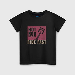 Футболка хлопковая детская Hot Rod: Ride Fast, цвет: черный