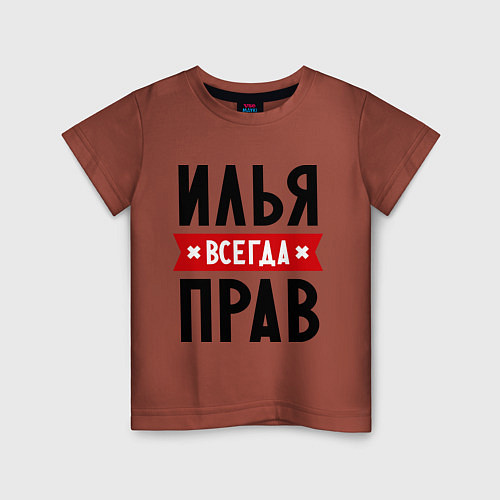 Детская футболка Илья всегда прав / Кирпичный – фото 1
