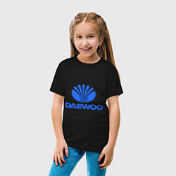 Футболка хлопковая детская Logo daewoo, цвет: черный — фото 2