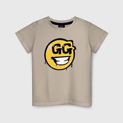 Футболка хлопковая детская GG Smile, цвет: миндальный