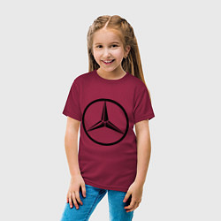 Футболка хлопковая детская Mercedes-Benz logo, цвет: маджента — фото 2