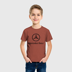 Футболка хлопковая детская Logo Mercedes-Benz, цвет: кирпичный — фото 2