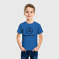 Футболка хлопковая детская Logo Mercedes-Benz, цвет: синий — фото 2