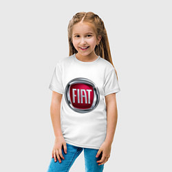 Футболка хлопковая детская FIAT logo, цвет: белый — фото 2