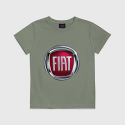 Футболка хлопковая детская FIAT logo, цвет: авокадо