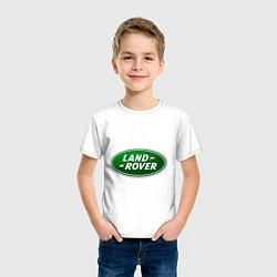 Футболка хлопковая детская Logo Land Rover, цвет: белый — фото 2