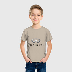 Футболка хлопковая детская Logo Infiniti, цвет: миндальный — фото 2