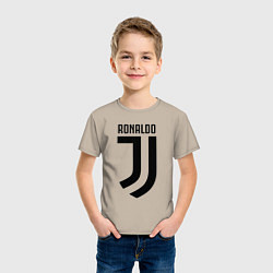 Футболка хлопковая детская Ronaldo CR7, цвет: миндальный — фото 2