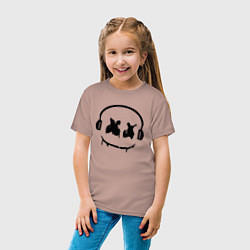 Футболка хлопковая детская Marshmello Music, цвет: пыльно-розовый — фото 2