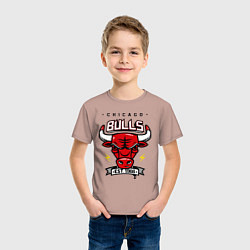 Футболка хлопковая детская Chicago Bulls est. 1966, цвет: пыльно-розовый — фото 2