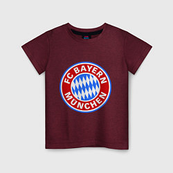 Футболка хлопковая детская Bayern Munchen FC, цвет: меланж-бордовый