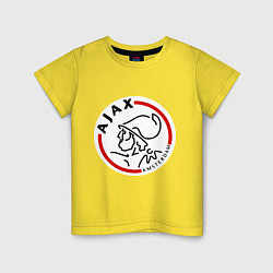Футболка хлопковая детская Ajax FC, цвет: желтый