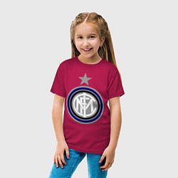 Футболка хлопковая детская Inter FC, цвет: маджента — фото 2