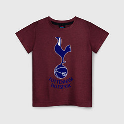 Футболка хлопковая детская Tottenham FC, цвет: меланж-бордовый