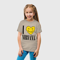 Футболка хлопковая детская I love Nirvana, цвет: миндальный — фото 2