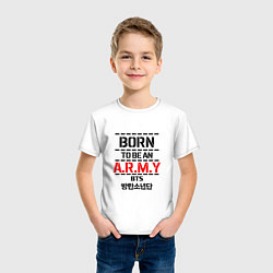 Футболка хлопковая детская Born to be an ARMY BTS, цвет: белый — фото 2