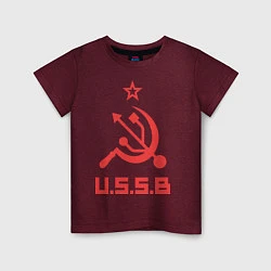 Футболка хлопковая детская USSB, цвет: меланж-бордовый