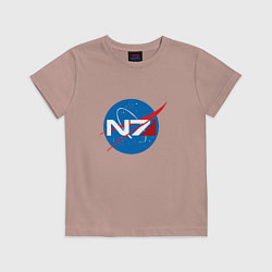 Футболка хлопковая детская NASA N7, цвет: пыльно-розовый