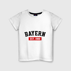 Футболка хлопковая детская FC Bayern Est. 1900, цвет: белый
